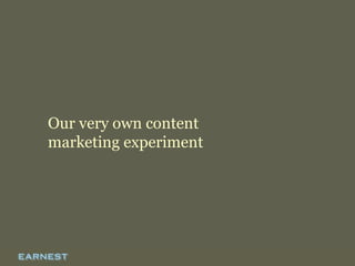 Our very own content
marketing experiment
 