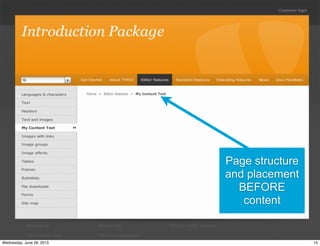 Page structure
and placement
BEFORE
content
15Wednesday, June 26, 2013
 