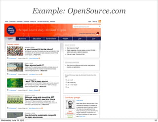 Example: OpenSource.com
52Wednesday, June 26, 2013
 