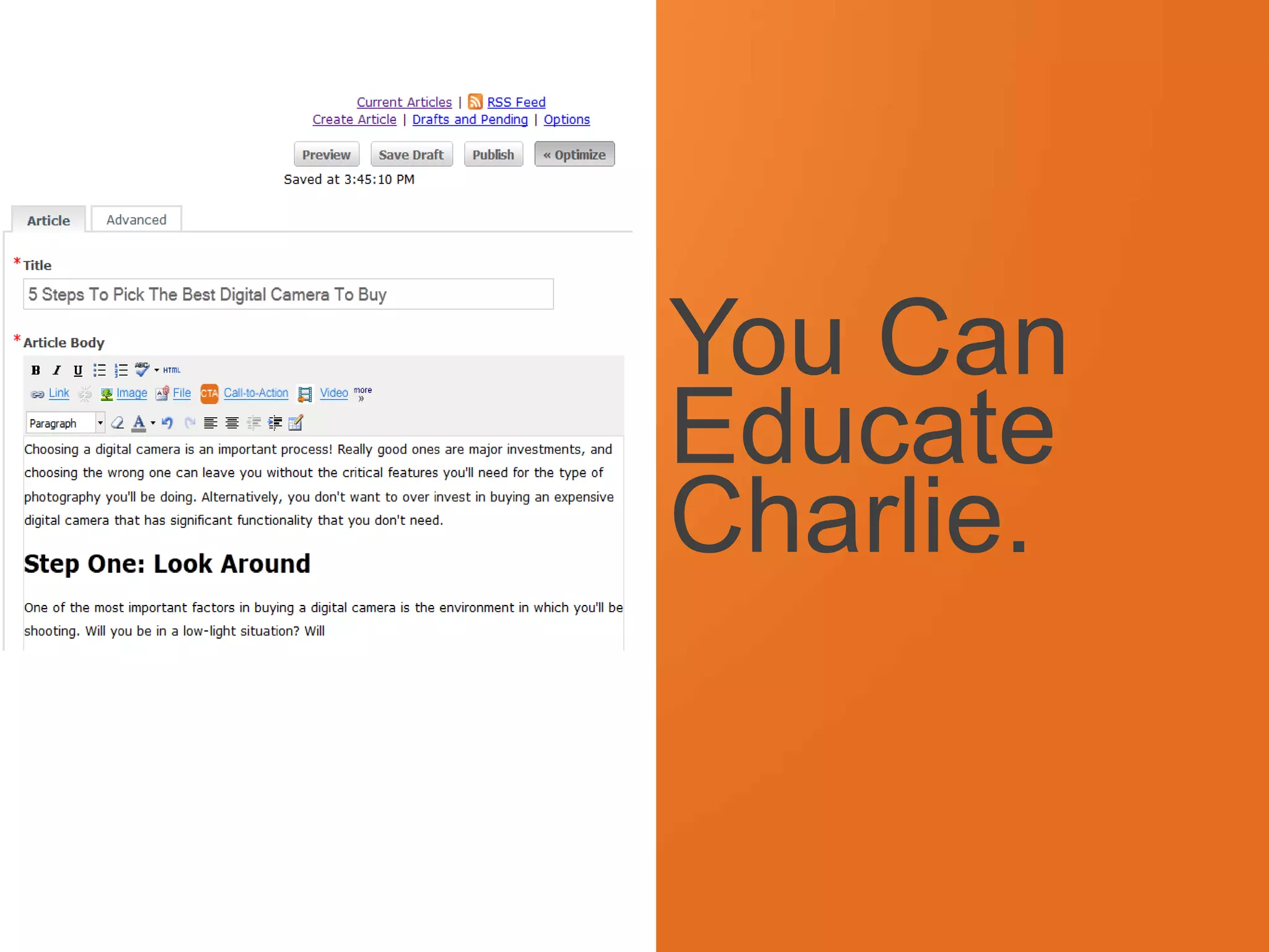 You Can
             White
                     Educate
                     Charlie.


#inbound12
 