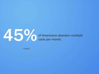 45%         - PayPal
                        of Americans abandon multiple
                        carts per month.




#inbound12
 