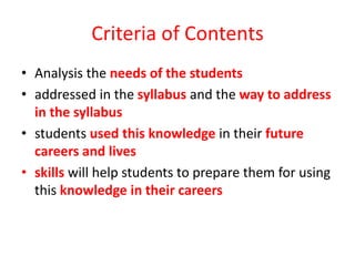 Content for in the process of curriculum development | PPTX