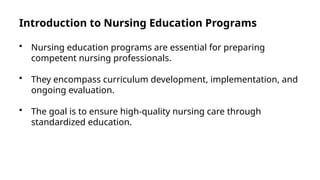 Nurses Educational Program Comprehensive Guide to Developing and Maintaining Standard Nursing ...