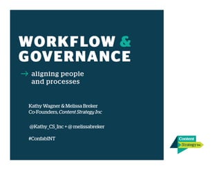 Content Governance and Workflow - Confab Intensive 2015 Slide 1