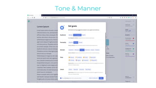 Tone & Manner
 