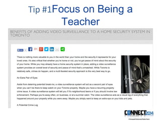 Tip #1Focus on Being a
Teacher
 