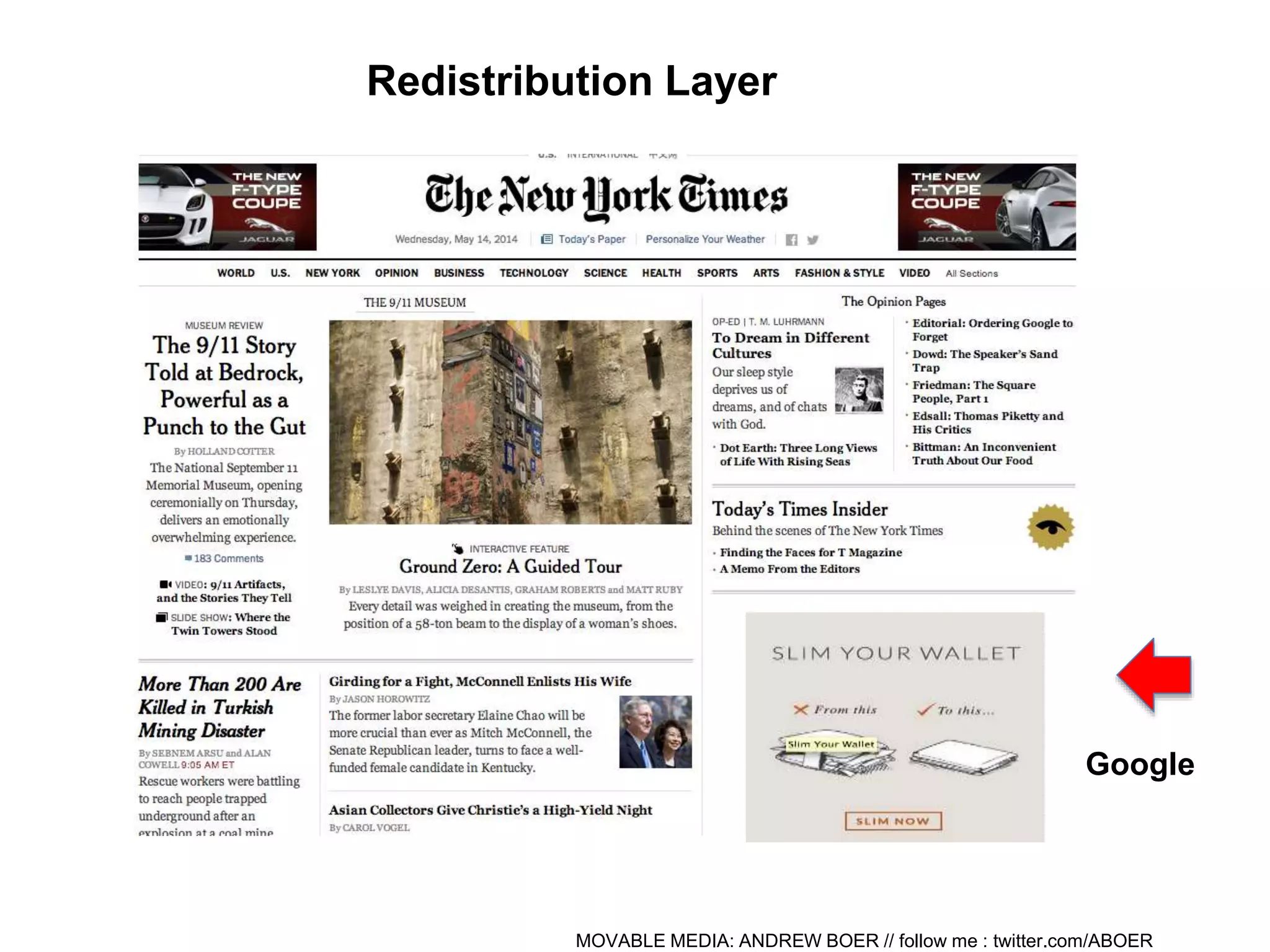 MOVABLE MEDIA: ANDREW BOER // follow me : twitter.com/ABOER
Redistribution Layer
Google
 