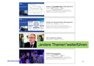 „andere Themen“weiterführen



http://www.youtube.com/kpmgswitzerland                           26
                                         Corporate Dialog
 