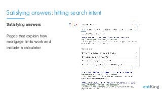 Satisfying answers: hitting search intent
Satisfying answers 
 
Pages that thoroughly explain
the concepts behind robots.t...