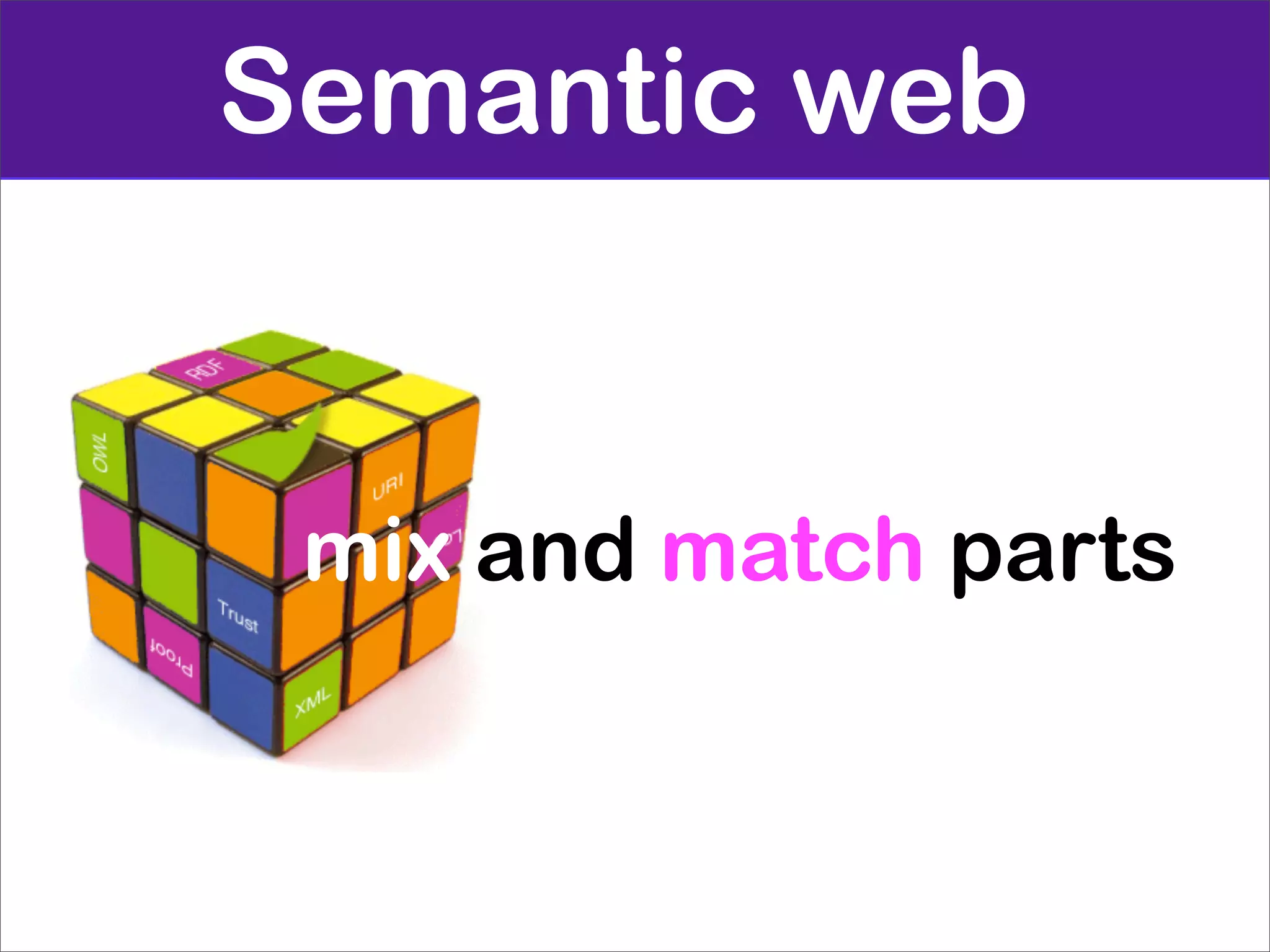Semantic web


 mix and match parts
 