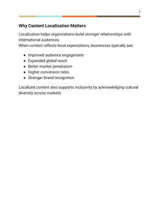Comprehensive Guide to Content Localization for Global Markets | PDF