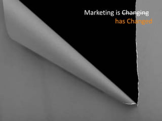 Marketing is Changing
has Changed
 