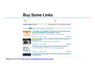Buy Some Links

Always a fun time: http://fiverr.com/gigs/search?query=links

 