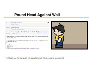 Pound Head Against Wall

Feel free to use this high quality link acquisition email. Effectiveness not guaranteed ☺

 