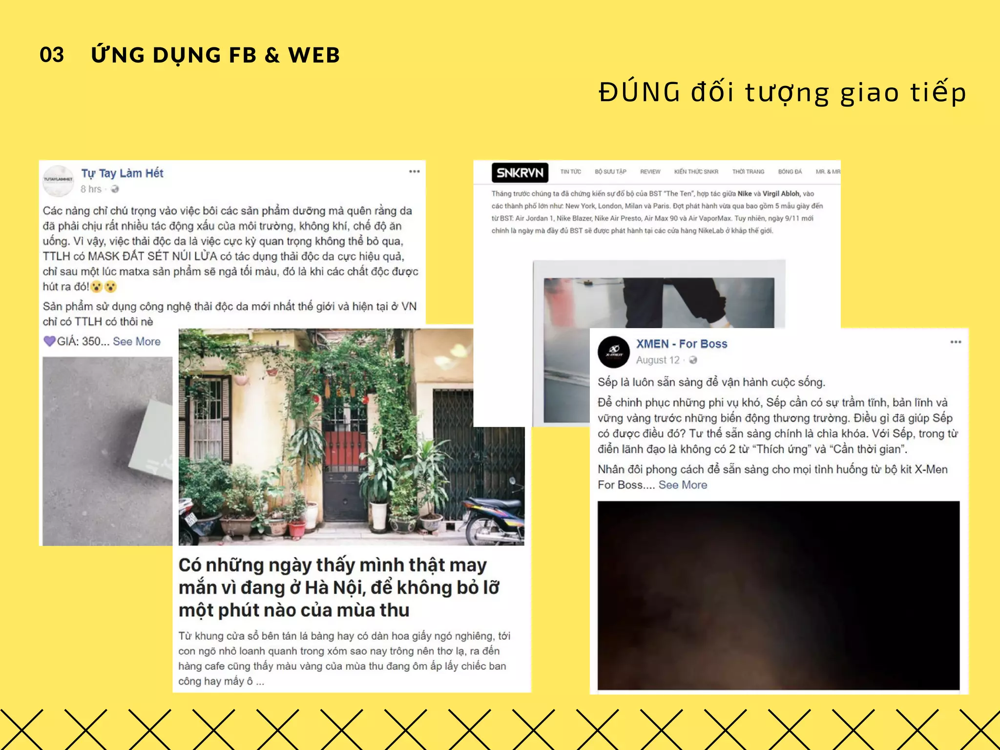 ỨNG DỤNG FB & WEB03
ĐÚNG đối tượng giao tiếp
 