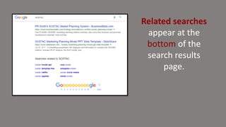 Related searches
appear at the
bottom of the
search results
page.
 