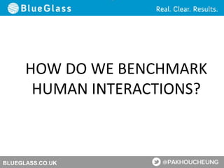 BLUEGLASS.CO.UK
HOW DO WE BENCHMARK
HUMAN INTERACTIONS?
 