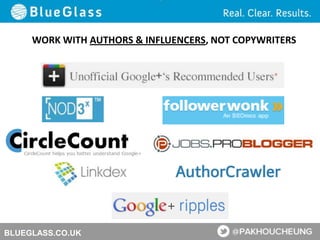 BLUEGLASS.CO.UK
WORK WITH AUTHORS & INFLUENCERS, NOT COPYWRITERS
 