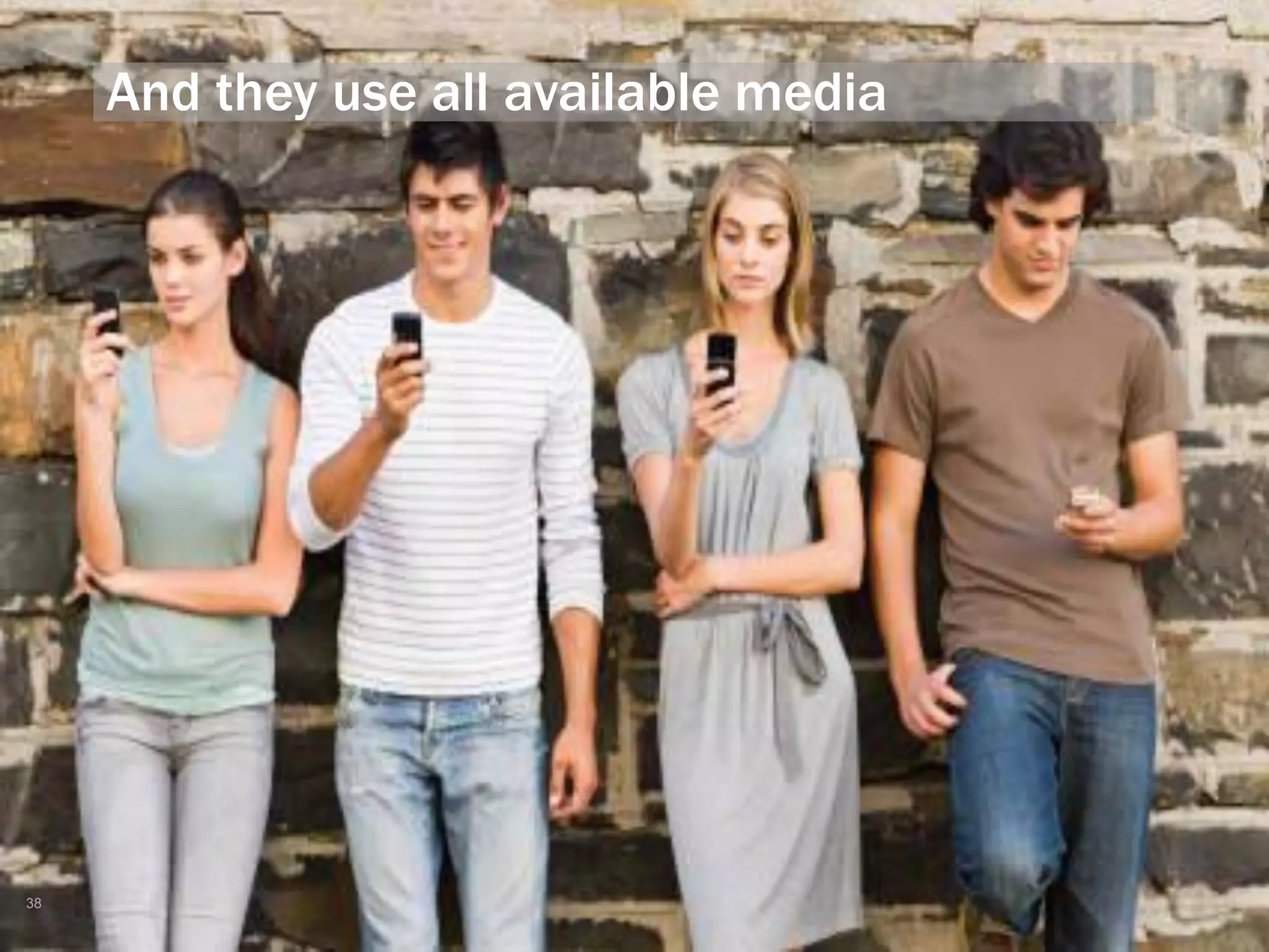 38 
And they use all available media  