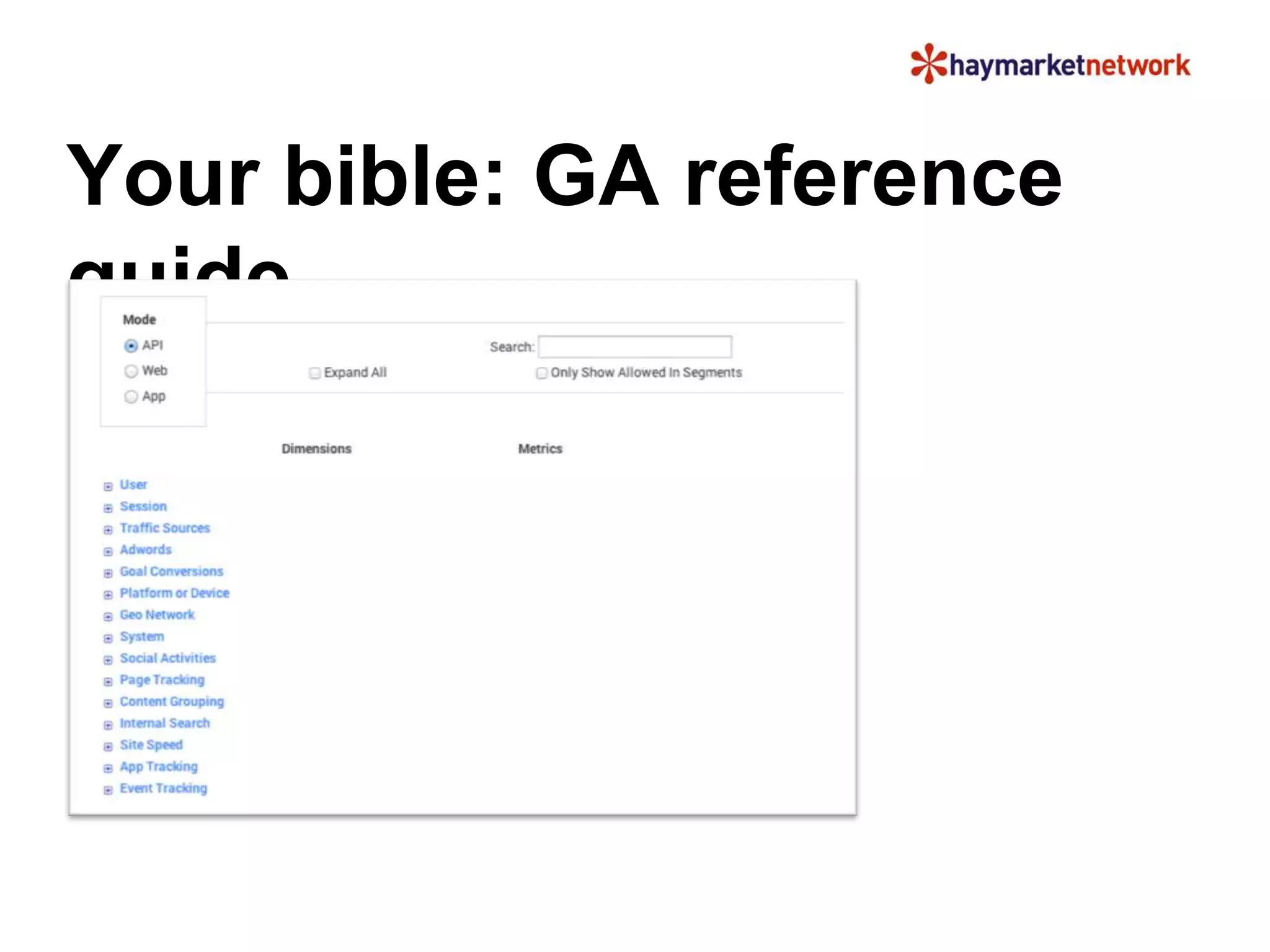 Your bible: GA reference 
guide 
 