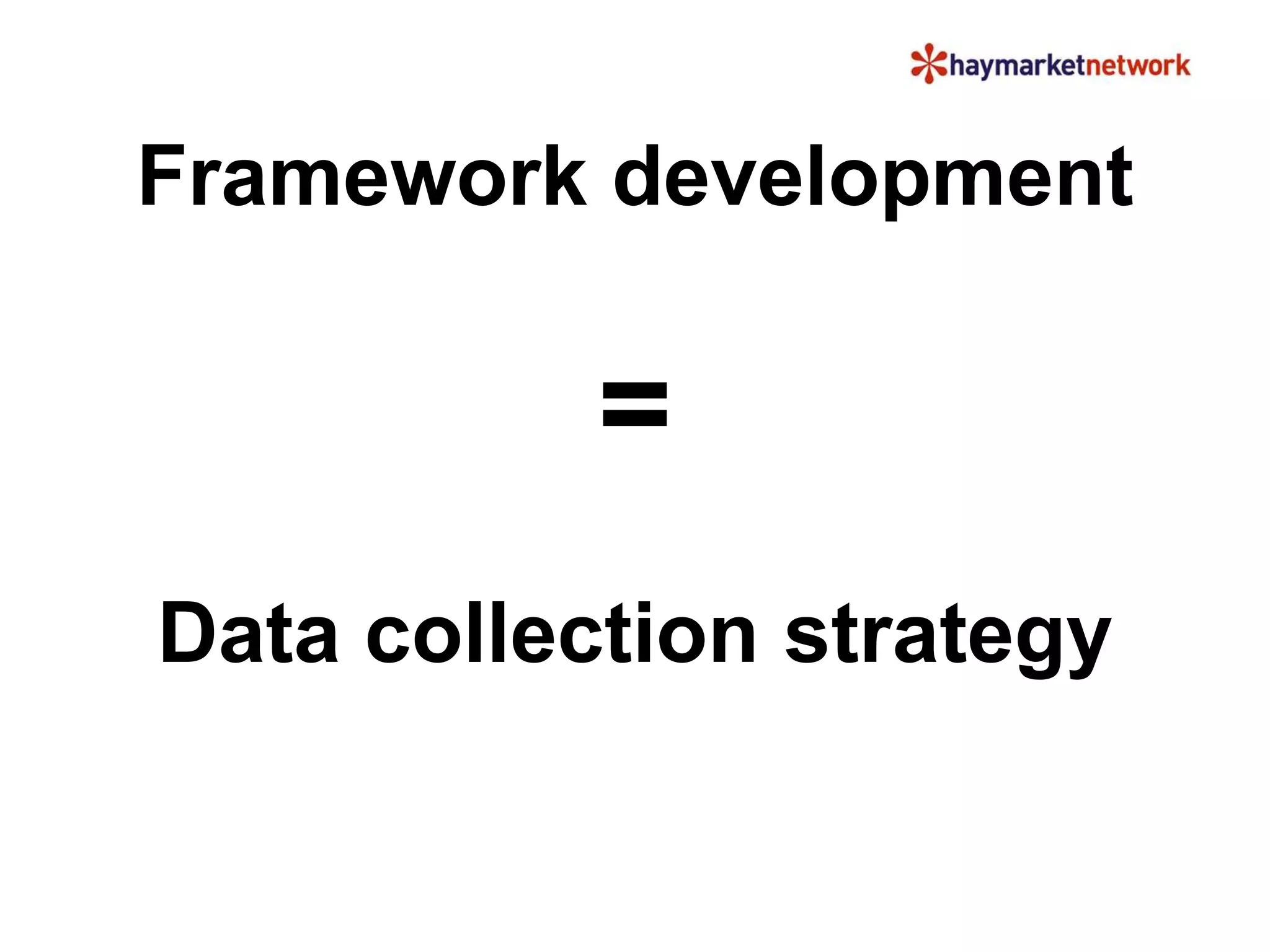 Framework development 
= 
Data collection strategy 
 