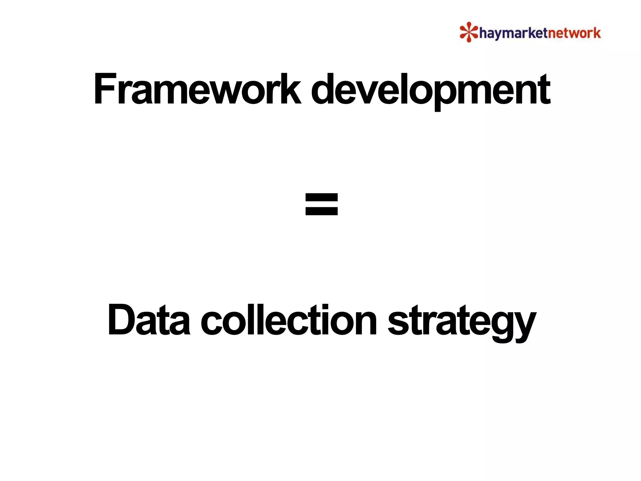 Framework development
=
Data collection strategy
 