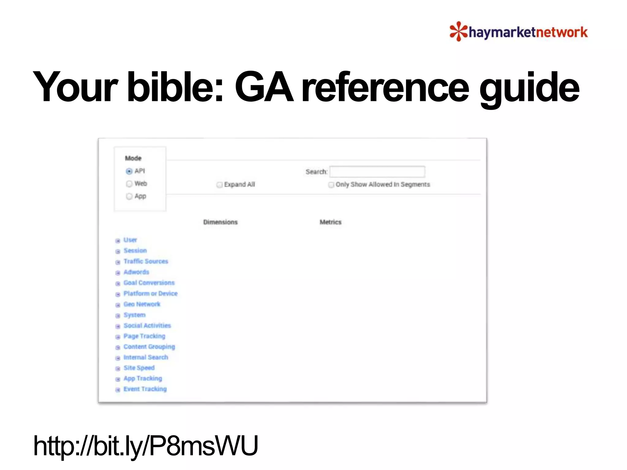 Your bible: GAreference guide
http://bit.ly/P8msWU
 