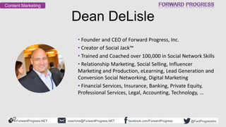 Content marketing for podcast technori social jack 2017 - dean delisle - forward progress