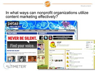 In what ways can nonprofit organizations utilize content marketing effectively? 