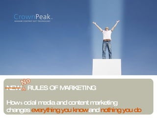 NEW  RULES OF MARKETING How  s ocial media and content marketing changes  everything you know  and  nothing you do  