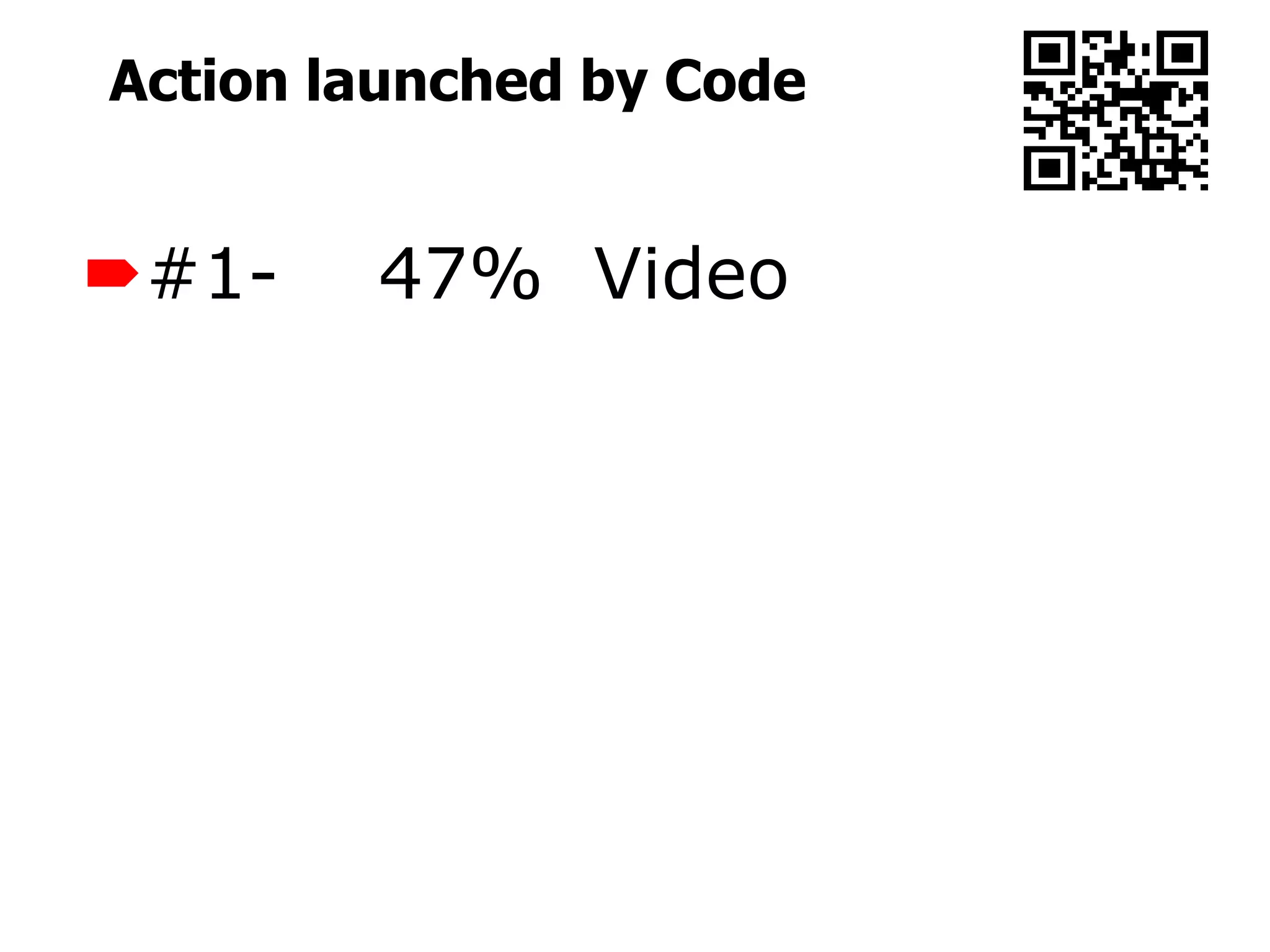 Action launched by Code


#1-    47% Video
 