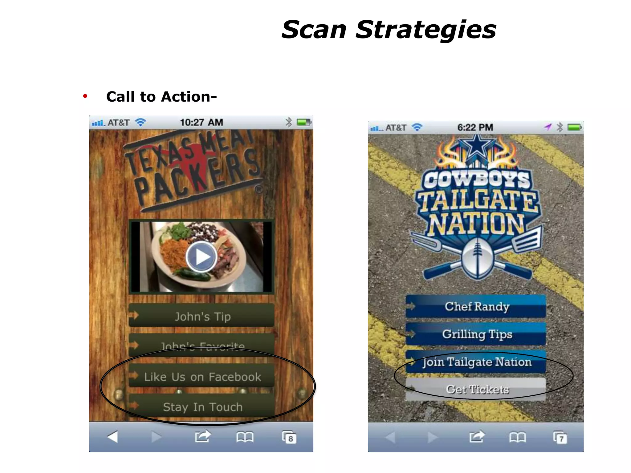 Scan Strategies

•   Call to Action-
 