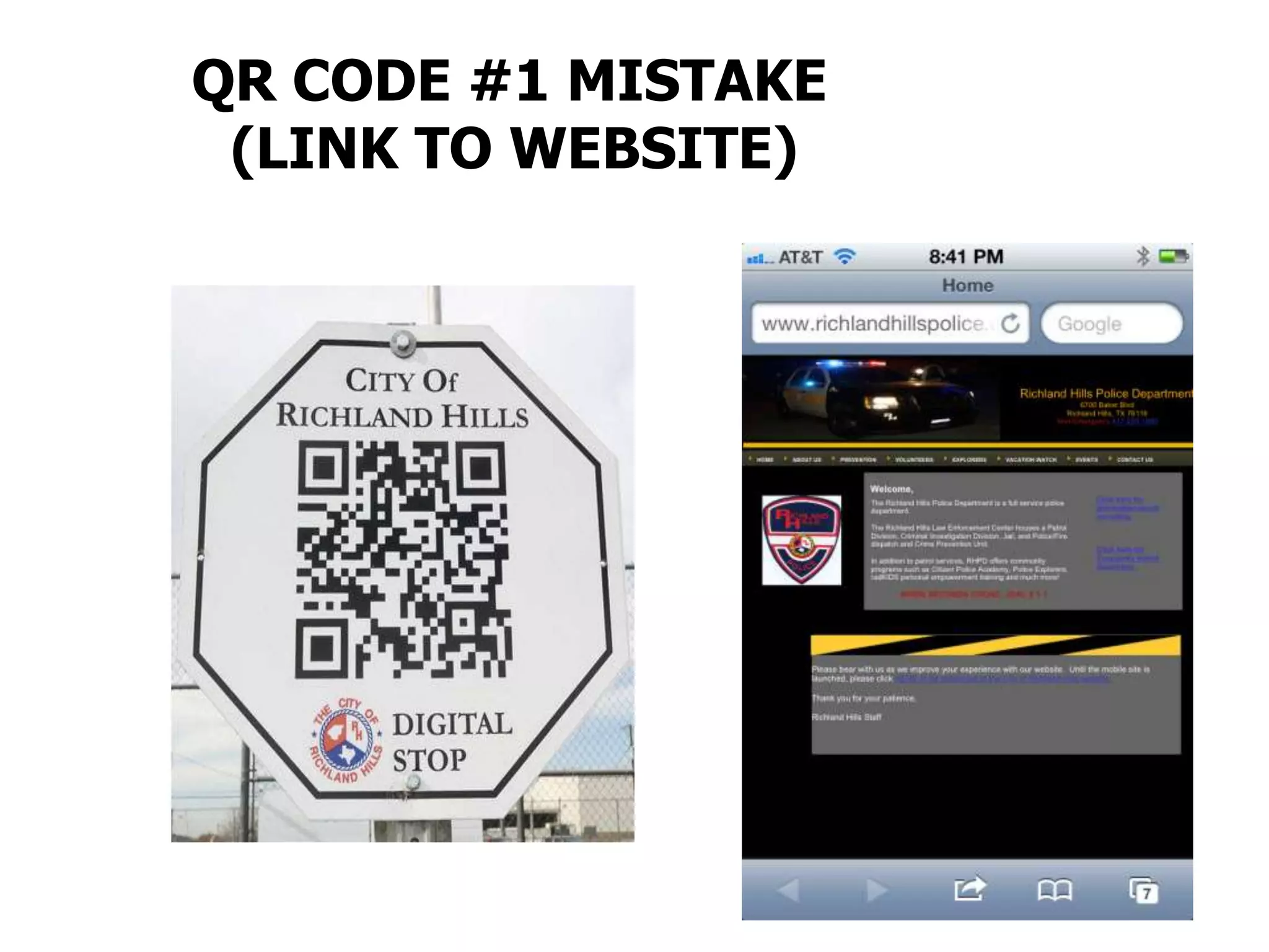 QR CODE #1 MISTAKE
 (LINK TO WEBSITE)
 