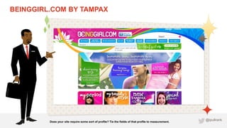 BEINGGIRL.COM BY TAMPAX




         Does your site require some sort of profile? Tie the fields of that profile to measur...