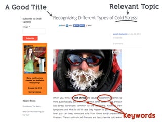 A Good Title Relevant Topic
Keywords
 