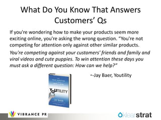 What Do You Know That Answers
Customers’ Qs
If you're wondering how to make your products seem more
exciting online, you'r...