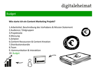 Kommunikation & Interaktion
ToDo´s:
•Erstellen / Anpassen von Social Media Guidelines:
Wie sprechen wir mit unserer Zielgruppe? Welche
Grenzen gibt es in der Kommunikation und welche
Eskalationsstufen / Reaktionszeiten / Rechte und
Rollen von Mitarbeitern? Was sind Must-Dos und
NoGos?
•Erstellen der Redaktions-Guidelines:
• Wann wird wo veröffentlicht?
• mit welcher Tonalität?
• Welche Design Guidelines sind zu beachten?
• Welche Brand Guidelines sind zu beachten?
• Wie werden Copyrights kommuniziert?
• Wie dürfen fremde Medien zitiert werden?
 