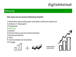 Agentur für Content Marketing
14 Mitarbeiter, Hauptsitz: Berlin
www.digitaleheimat.de
Referenzen u.a.
 