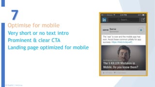 Optimise for mobile
Lk Gupta | CMO/now
Very short or no text intro
Prominent & clear CTA
Landing page optimized for mobile
 