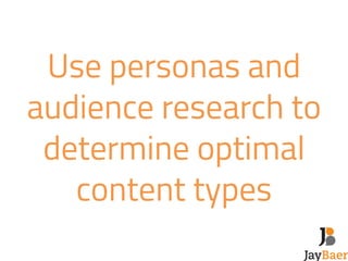 Use personas and 
audience research to 
determine optimal 
content types 
 