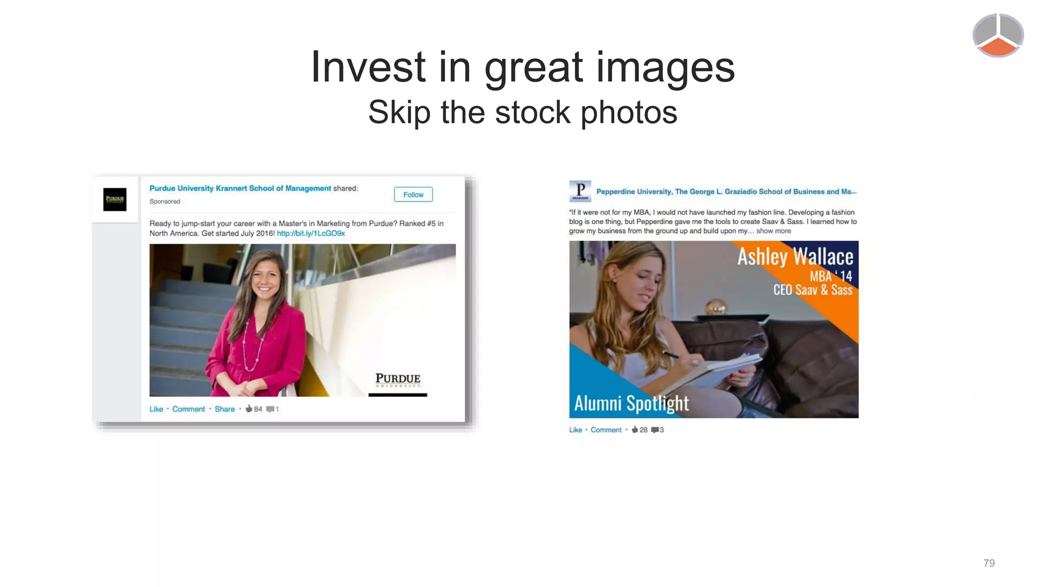 79
Invest in great images
Skip the stock photos
 