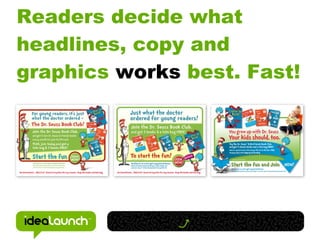 Readers decide what
headlines, copy and
graphics works best. Fast!
 