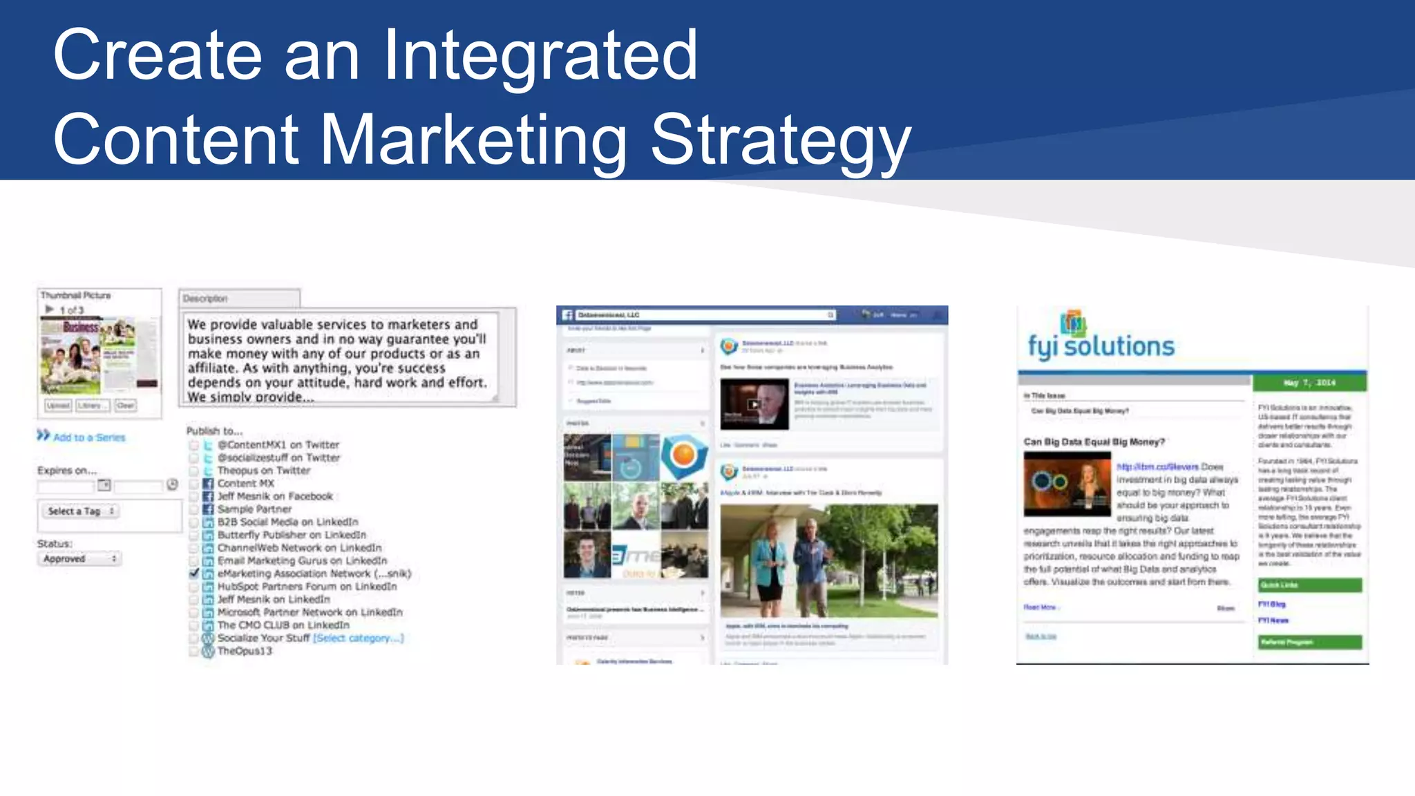 Create an Integrated
Content Marketing Strategy
 