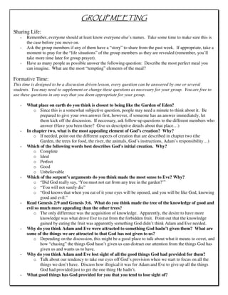 Contentment Life Group Guide