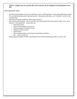 Contentment Life Group Guide