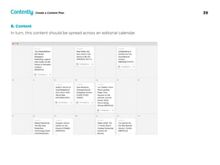 39Create a Content Plan
B. Content
In turn, this content should be spread across an editorial calendar.
 