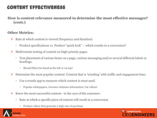 Successful content with a metrics driven approach