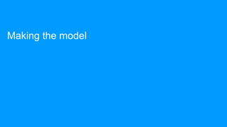 Making the model
 