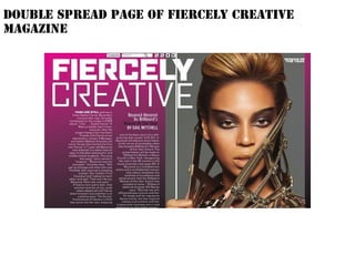Double spread page of Fiercely Creative
magazine
 