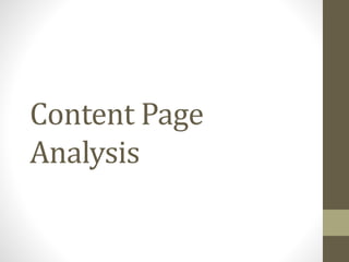 Content Page
Analysis
 